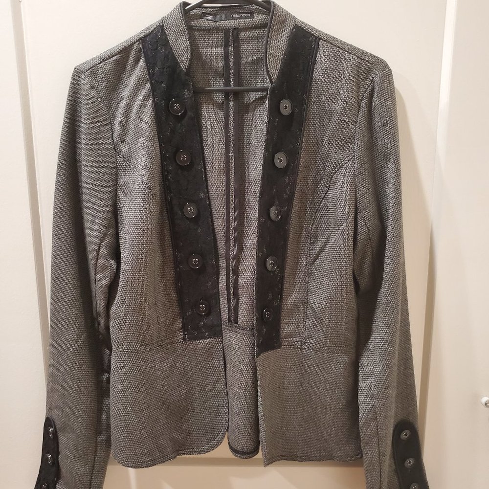 Maurices Houndstooth Lace Blazer